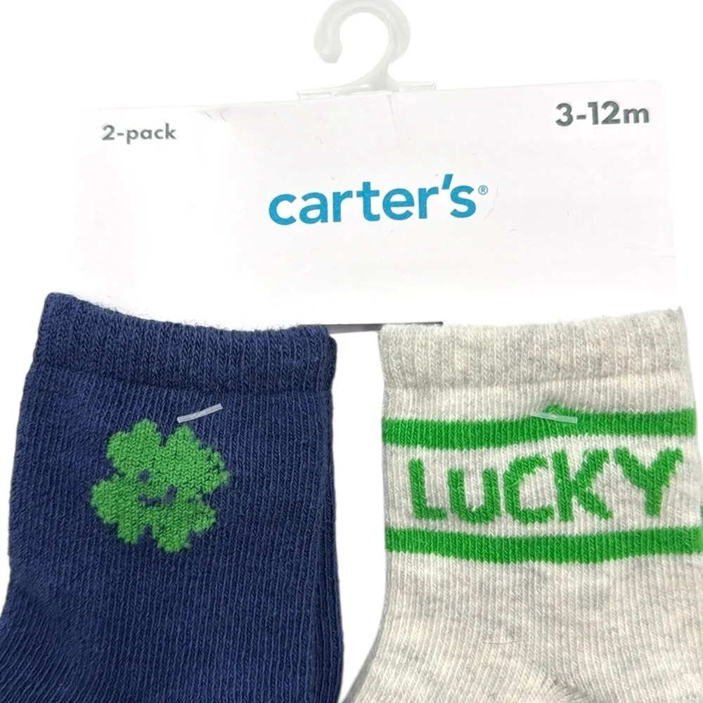 Carter's 2-Pack Lucky / Clover Baby Socks Size 3 - 12 Months